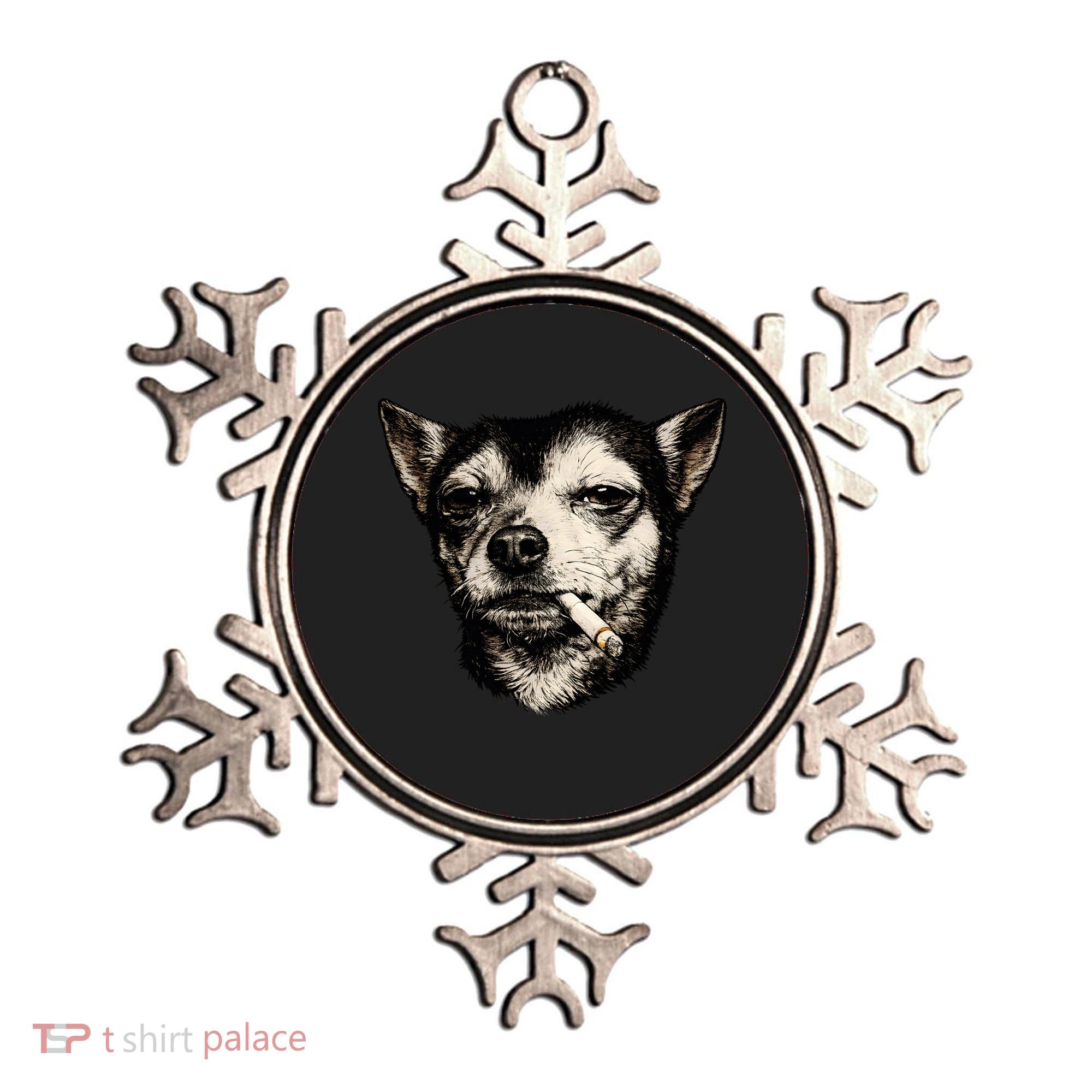 Dog Smoking Cigarette Funny Chihuahua Ornament