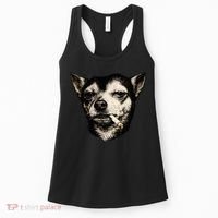 Dog Smoking Cigarette Funny Chihuahua Women's Tank Top thumb 0