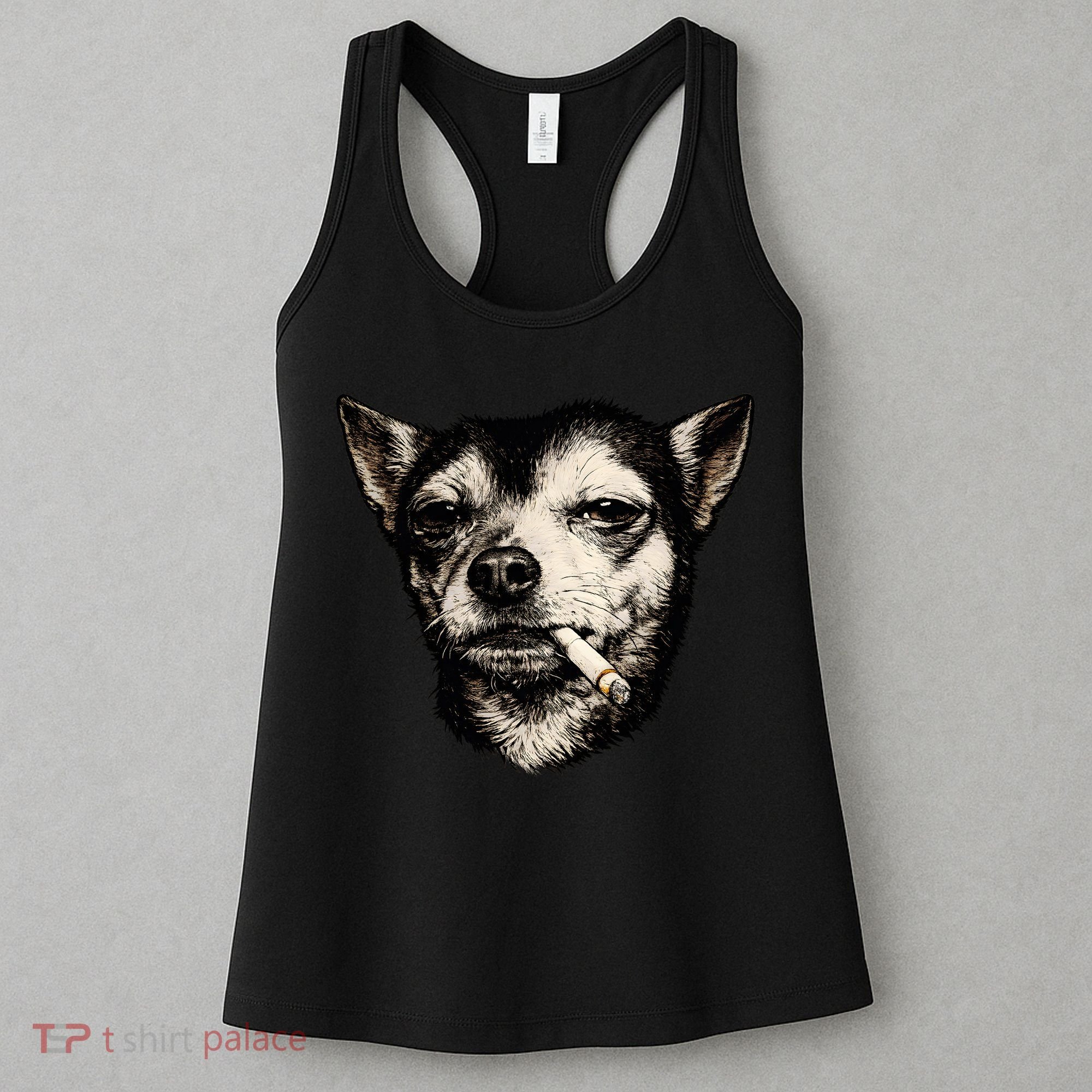Dog Smoking Cigarette Funny Chihuahua Women's Tank Top