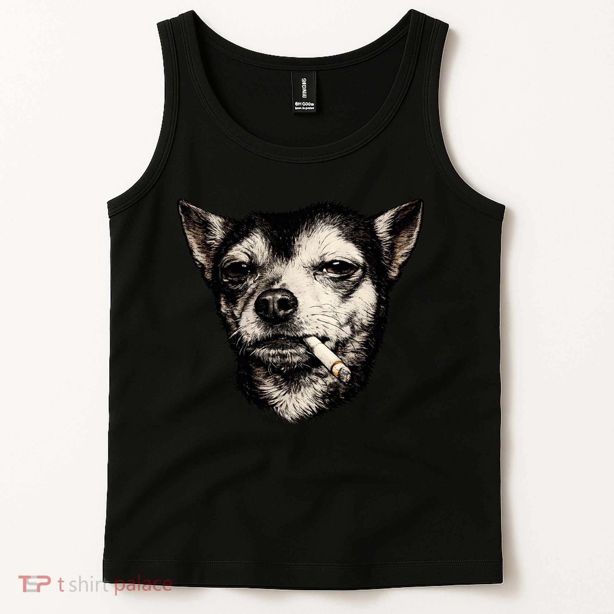 Dog Smoking Cigarette Funny Chihuahua Tank Top