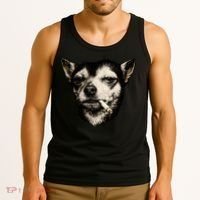 Dog Smoking Cigarette Funny Chihuahua Tank Top thumb 3