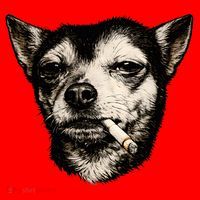 Dog Smoking Cigarette Funny Chihuahua Santa Hat thumb 1