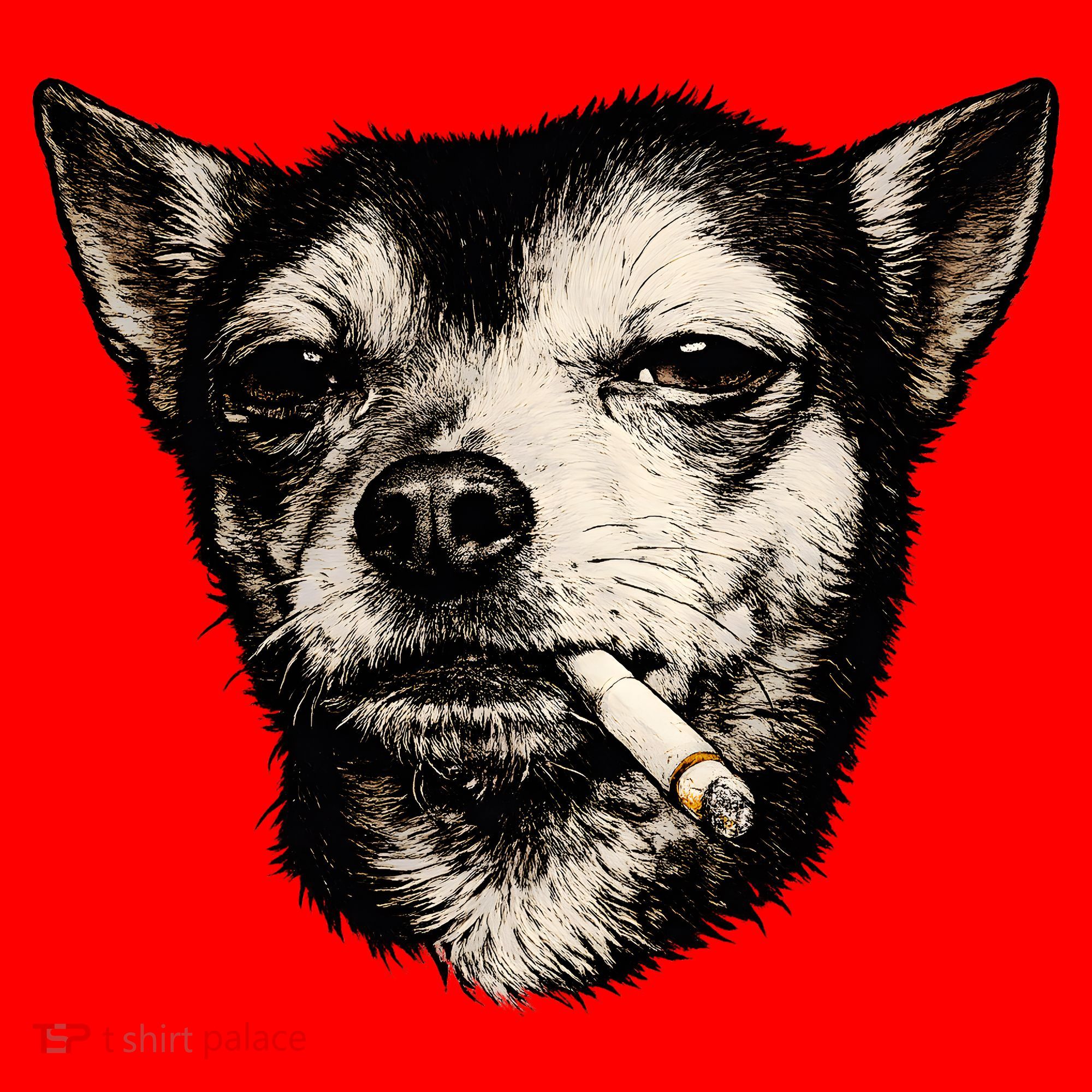 Dog Smoking Cigarette Funny Chihuahua Santa Hat