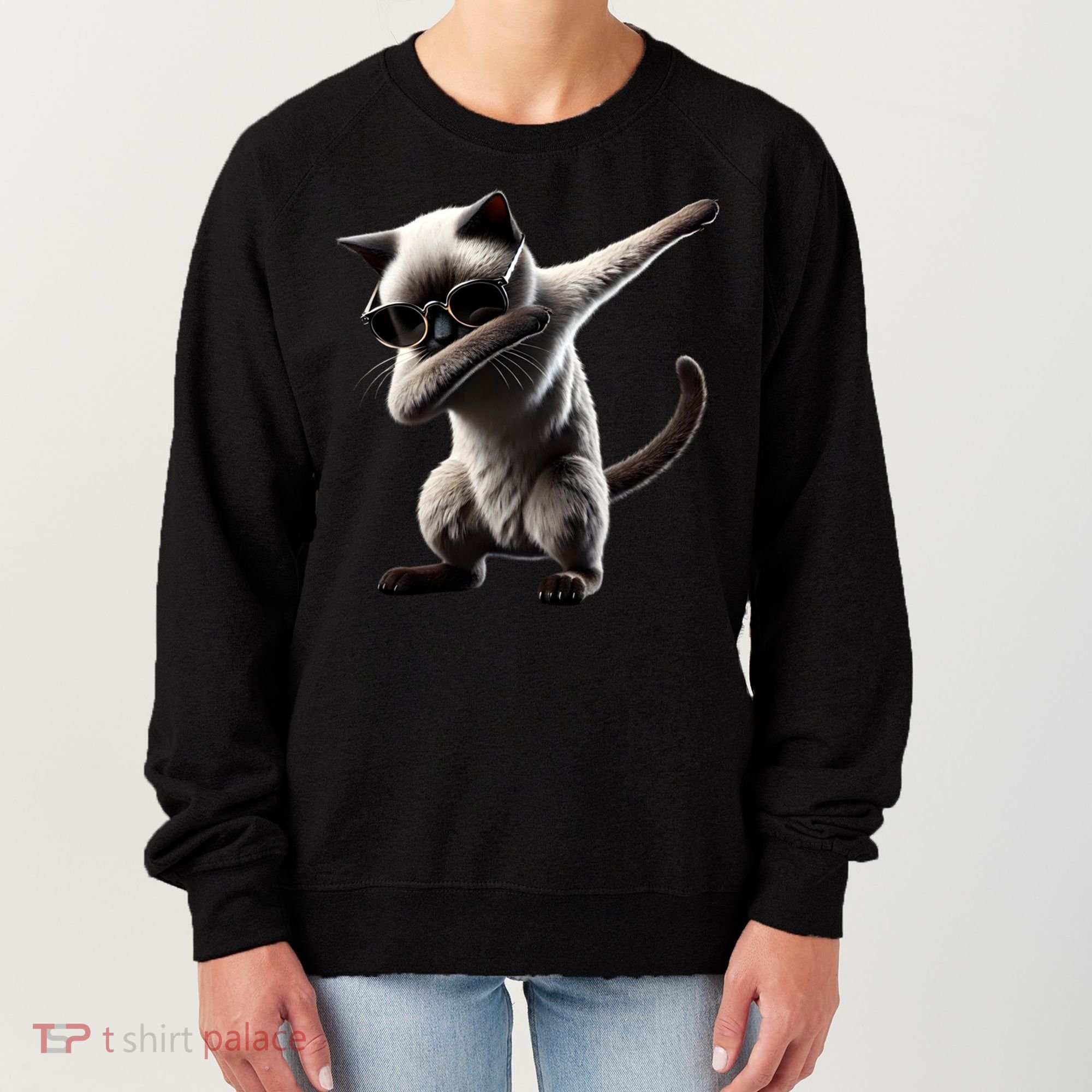 Dabbing Siamese Cat Pet Motif Cool Dab Animal Lover Gift Women's Sweatshirt