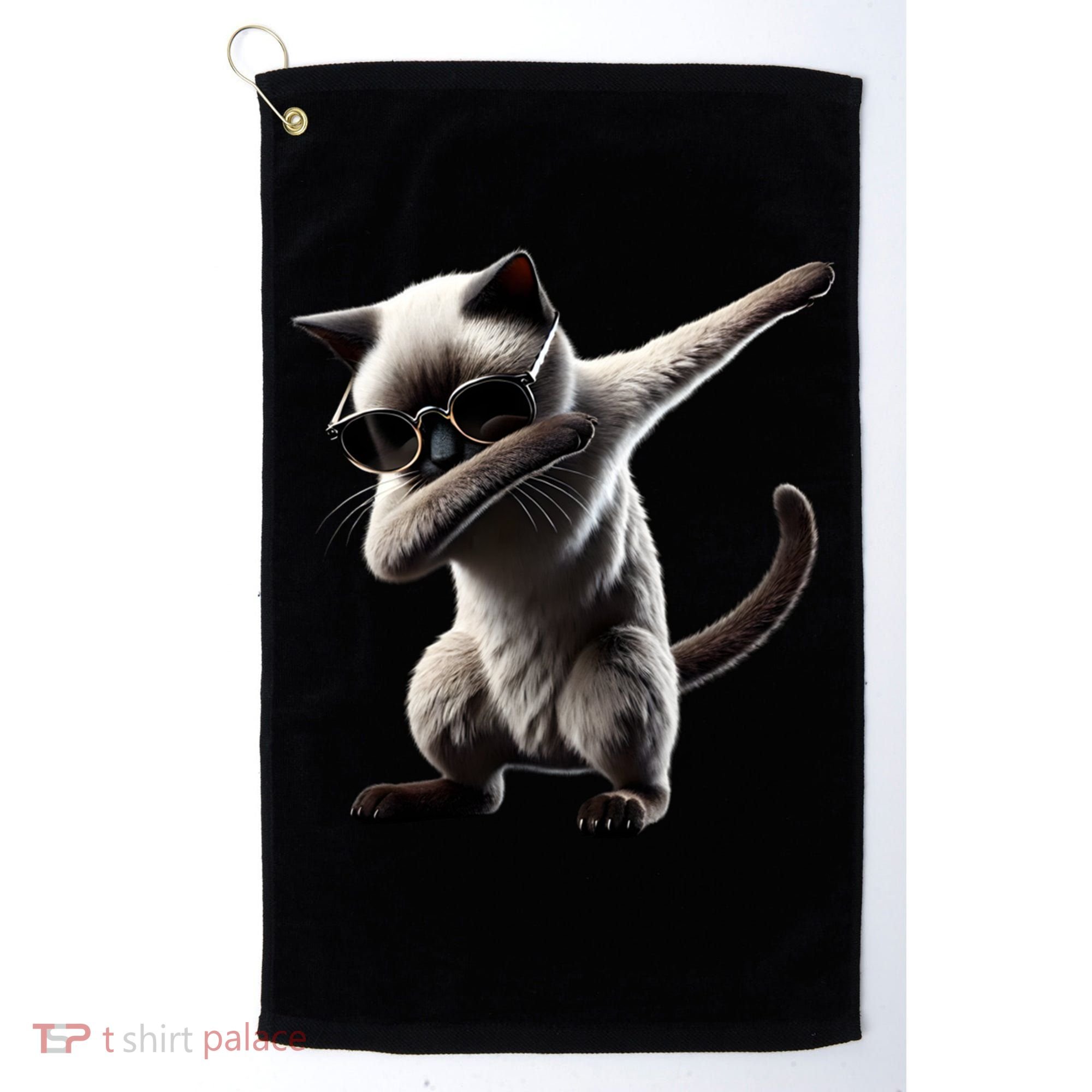 Dabbing Siamese Cat Pet Motif Cool Dab Animal Lover Gift Golf Towel