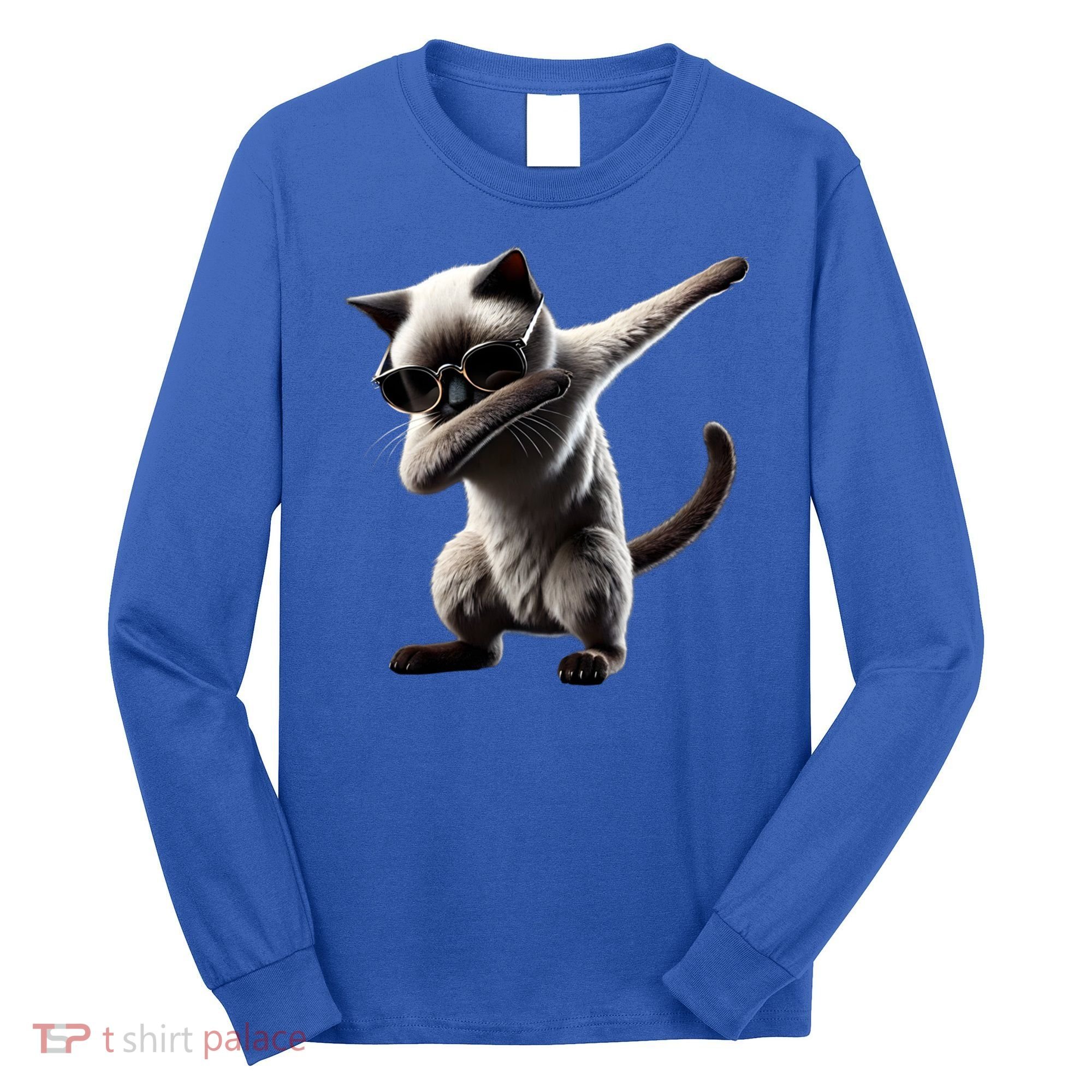Dabbing Siamese Cat Pet Motif Cool Dab Animal Lover Gift Long Sleeve Shirt