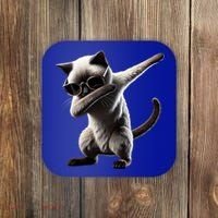 Dabbing Siamese Cat Pet Motif Cool Dab Animal Lover Gift Coaster thumb 0