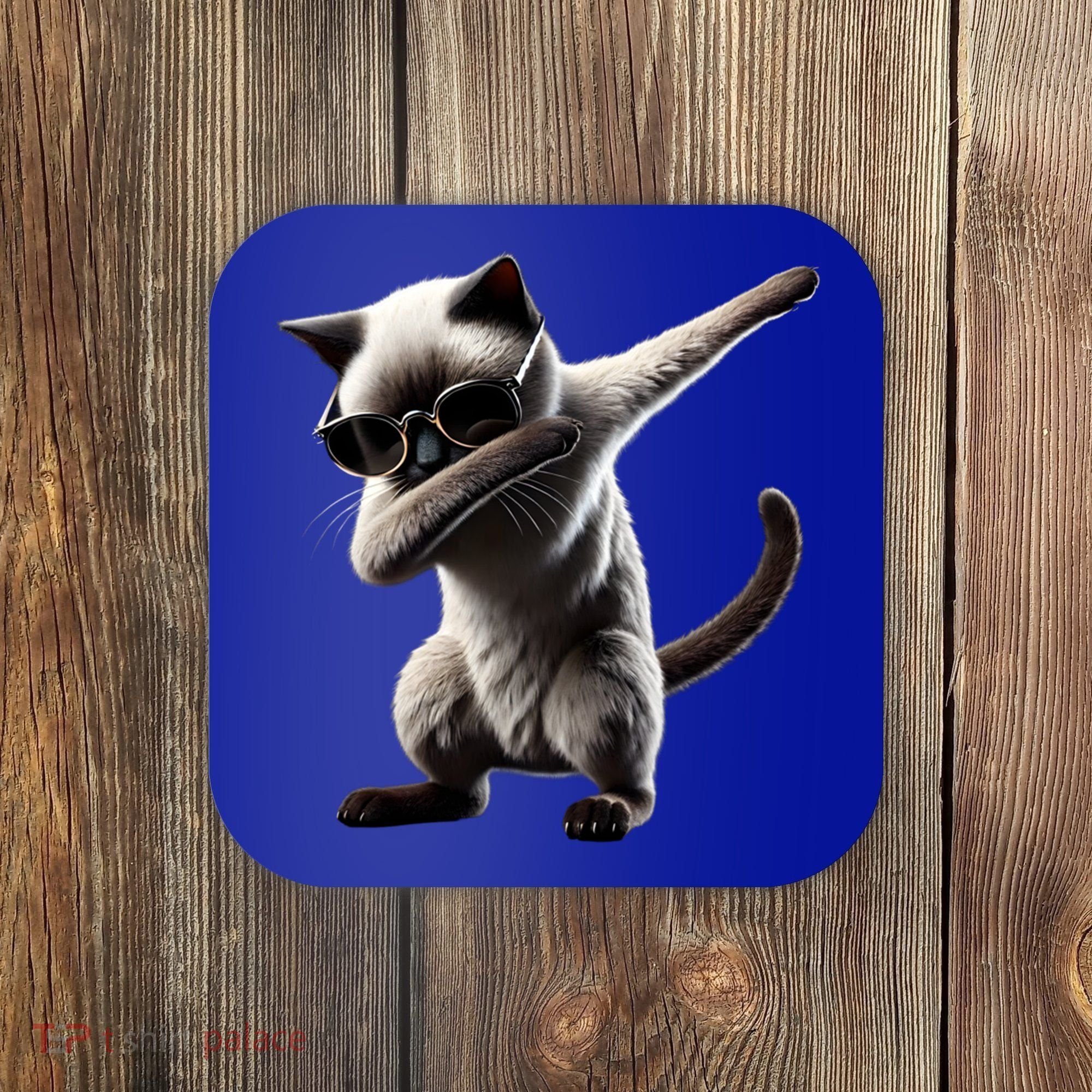 Dabbing Siamese Cat Pet Motif Cool Dab Animal Lover Gift Coaster