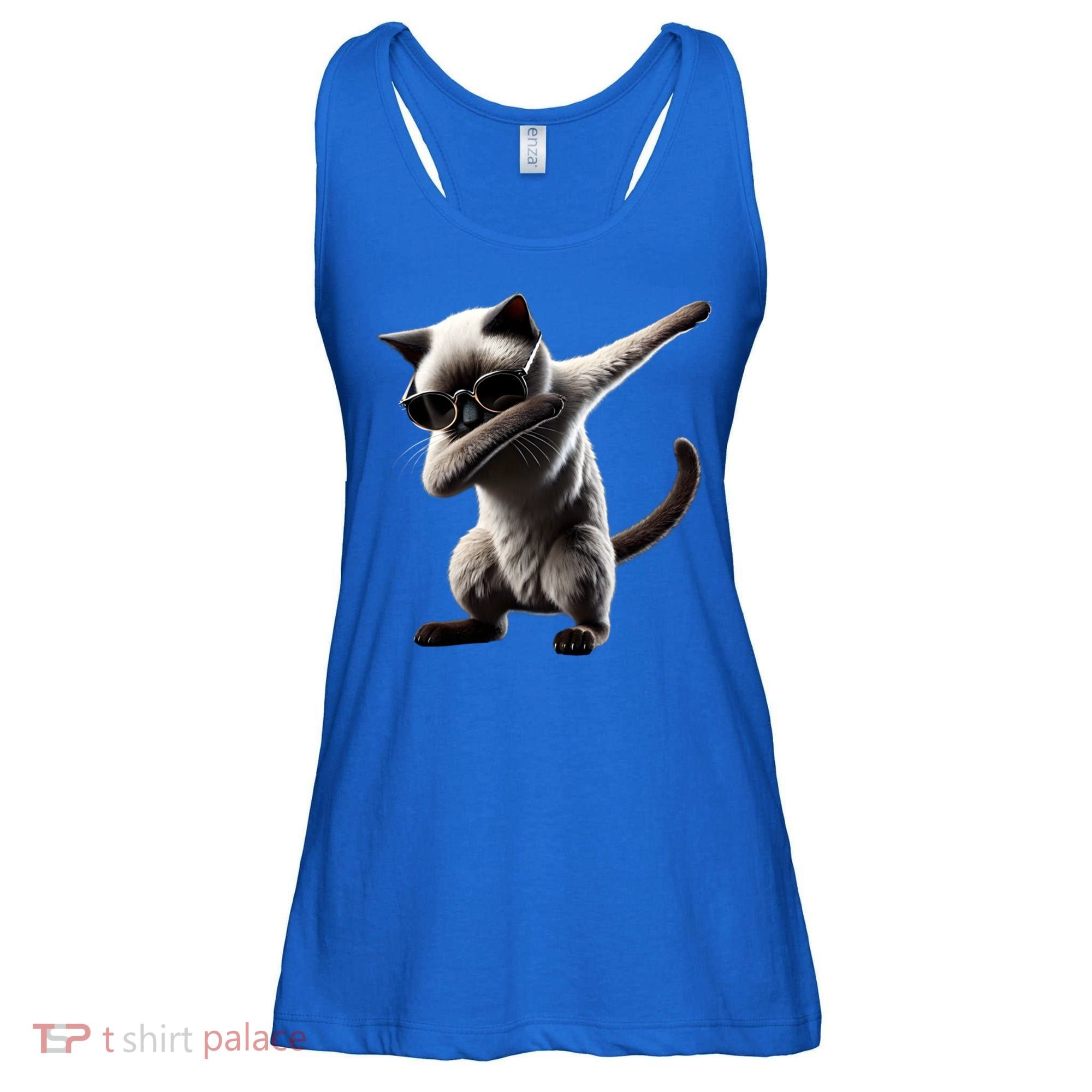 Dabbing Siamese Cat Pet Motif Cool Dab Animal Lover Gift Ladies Essential Flowy Tank