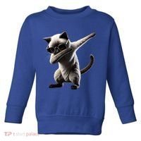 Dabbing Siamese Cat Pet Motif Cool Dab Animal Lover Gift Toddler Sweatshirt thumb 0
