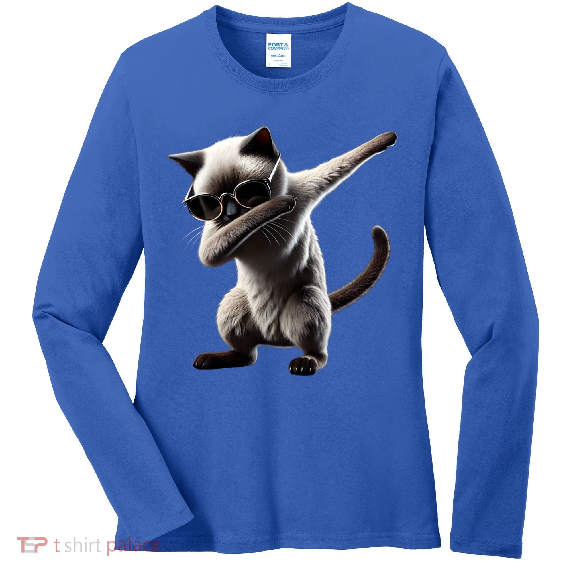 Dabbing Siamese Cat Pet Motif Cool Dab Animal Lover Gift Women's Long Sleeve Shirt
