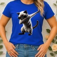 Dabbing Siamese Cat Pet Motif Cool Dab Animal Lover Gift Women's T-Shirt thumb 2