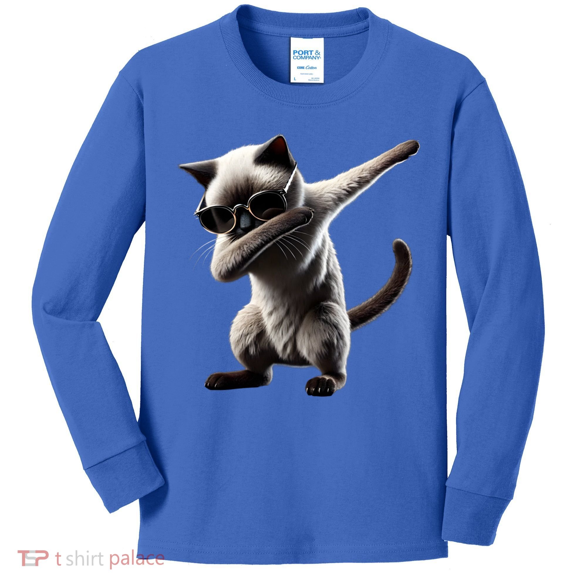Dabbing Siamese Cat Pet Motif Cool Dab Animal Lover Gift Kids Long Sleeve Shirt