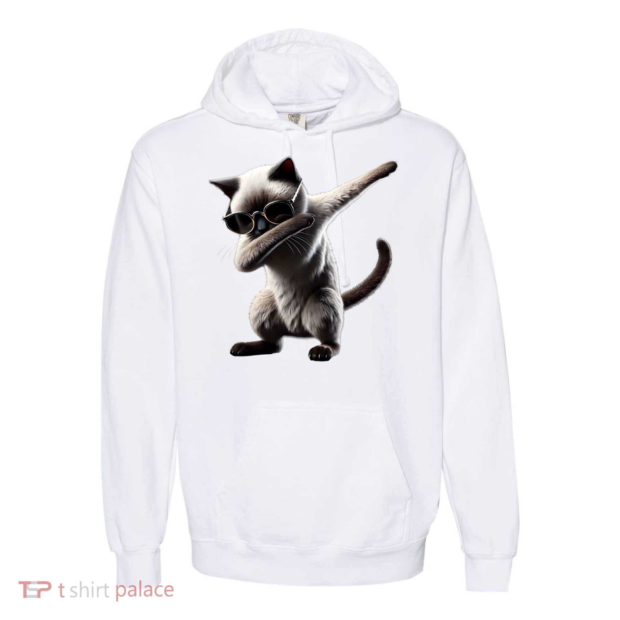 Dabbing Siamese Cat Pet Motif Cool Dab Animal Lover Gift Comfort Colors Garment-Dyed Hooded Sweatshirt