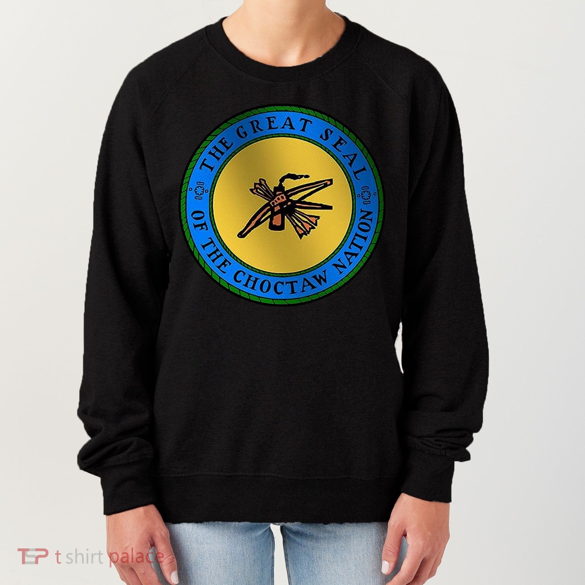 Double Sided Choctaw Nation Flag Women's Sweatshirt