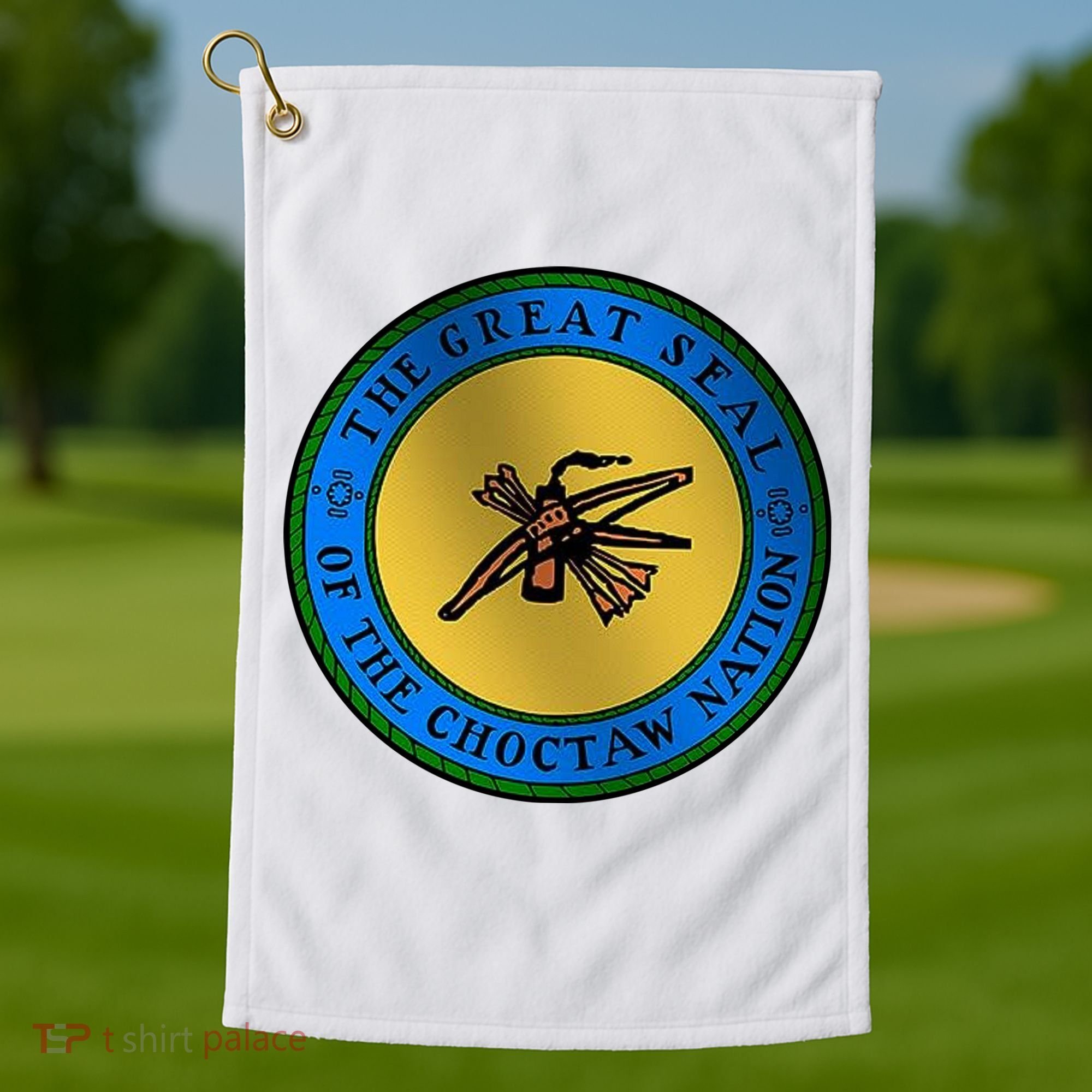 Double Sided Choctaw Nation Flag Golf Towel