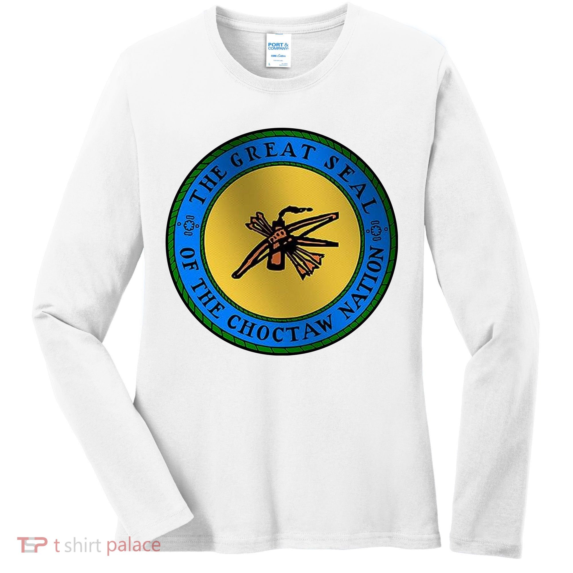 Double Sided Choctaw Nation Flag Women's Long Sleeve Shirt