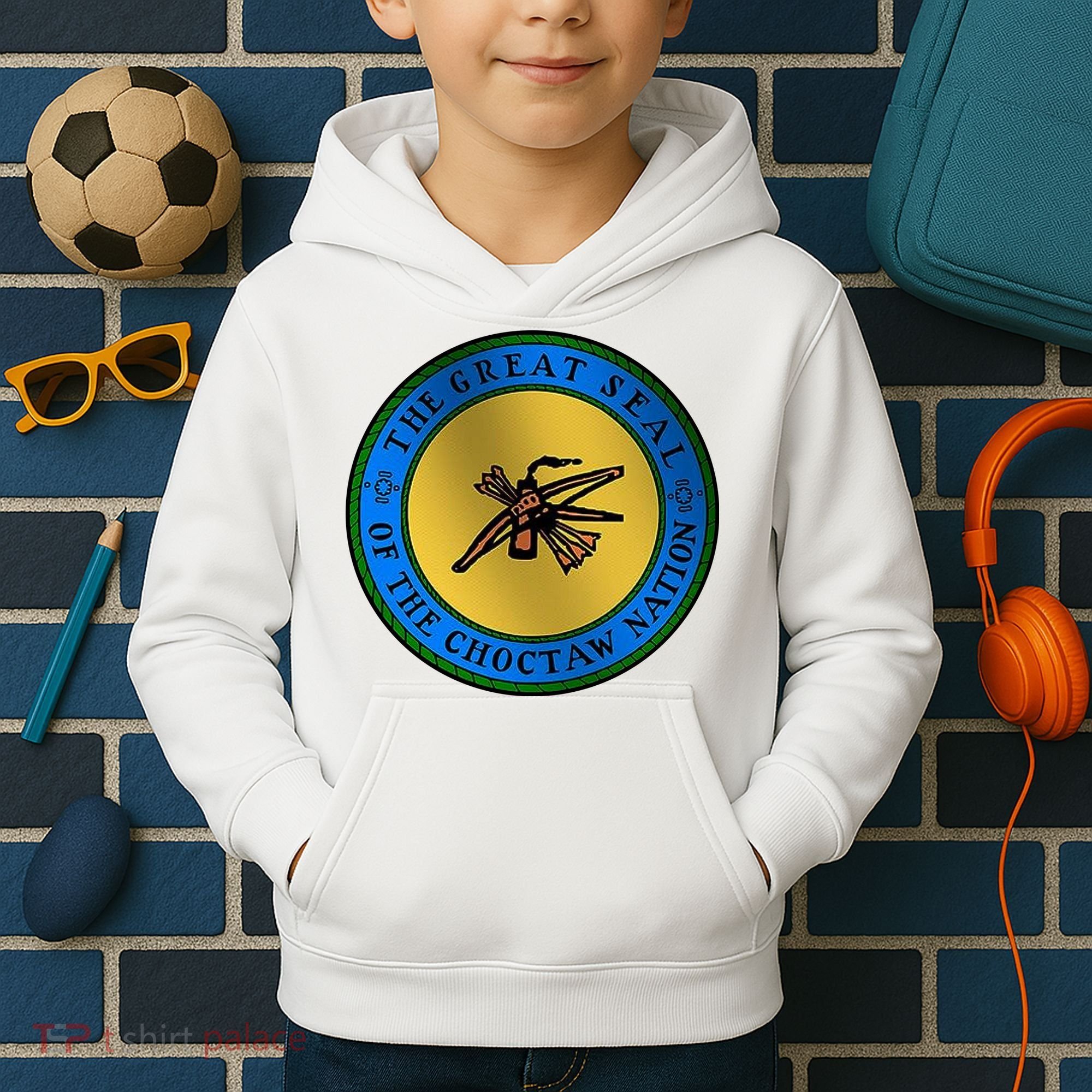 Double Sided Choctaw Nation Flag Kids Hoodie
