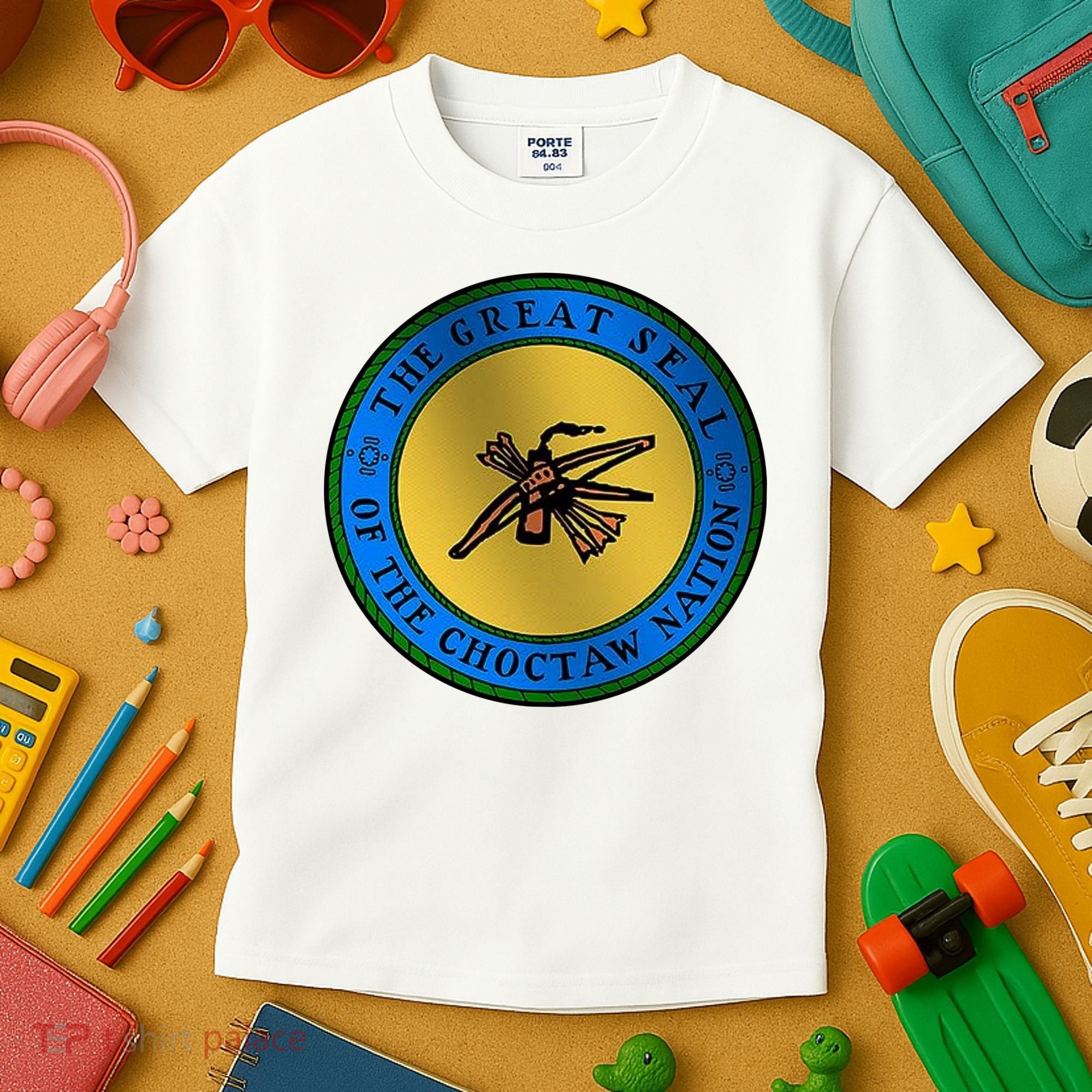 Double Sided Choctaw Nation Flag Kids T-Shirt