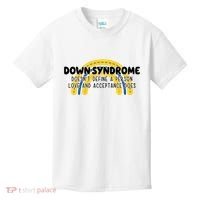 Down Syndrome Doesnt Define A Person Love And Acceptance Does Kids T-Shirt thumb 0