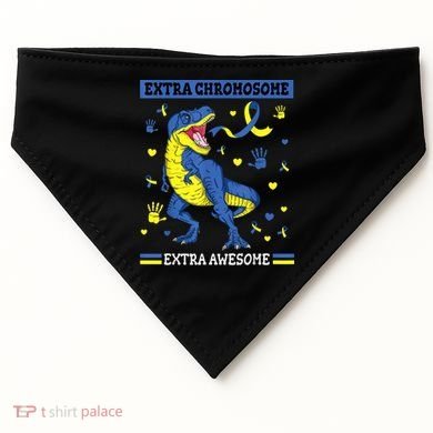 Down Syndrome Dinosaur T rex Extra Chromosome Extra Awesome USA-Made Doggie Bandana