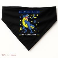 Down Syndrome Dinosaur T rex Extra Chromosome Extra Awesome USA-Made Doggie Bandana thumb 0