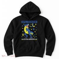 Down Syndrome Dinosaur T rex Extra Chromosome Extra Awesome Hoodie thumb 0