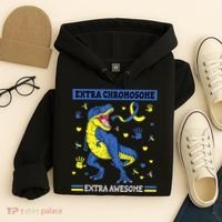 Down Syndrome Dinosaur T rex Extra Chromosome Extra Awesome Hoodie thumb 4