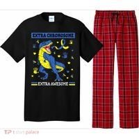 Down Syndrome Dinosaur T rex Extra Chromosome Extra Awesome Pajama Set thumb 0