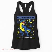 Down Syndrome Dinosaur T rex Extra Chromosome Extra Awesome Women's Tank Top thumb 0