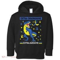Down Syndrome Dinosaur T rex Extra Chromosome Extra Awesome Toddler Hoodie thumb 0