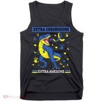 Down Syndrome Dinosaur T rex Extra Chromosome Extra Awesome Tank Top thumb 0