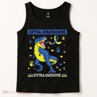 Down Syndrome Dinosaur T rex Extra Chromosome Extra Awesome Tank Top thumb 2