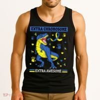 Down Syndrome Dinosaur T rex Extra Chromosome Extra Awesome Tank Top thumb 3