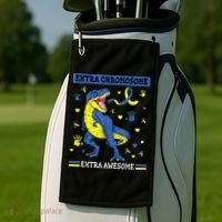 Down Syndrome Dinosaur T rex Extra Chromosome Extra Awesome Golf Towel thumb 2
