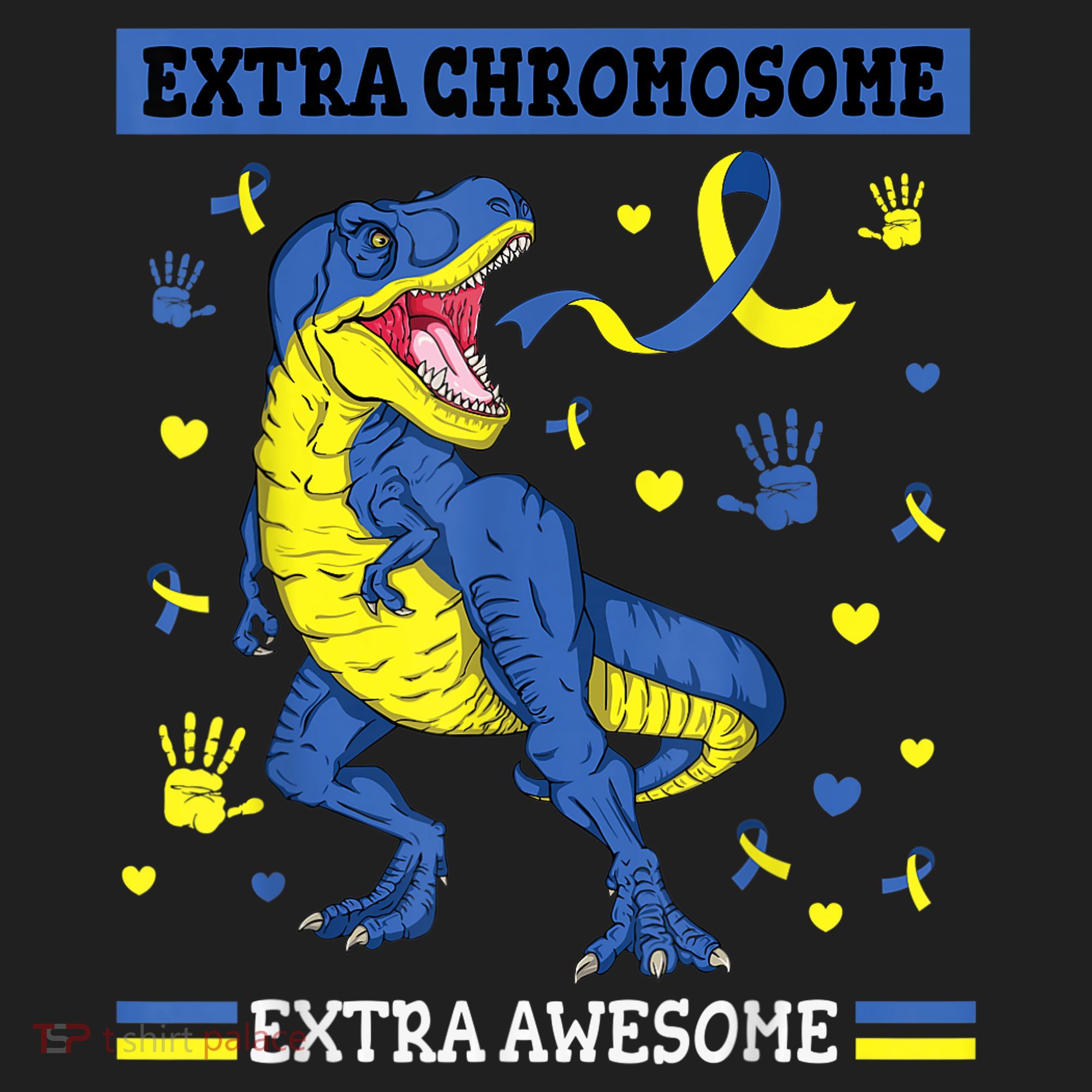 Down Syndrome Dinosaur T rex Extra Chromosome Extra Awesome Golf Towel