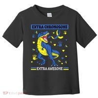 Down Syndrome Dinosaur T rex Extra Chromosome Extra Awesome Toddler T-Shirt thumb 0