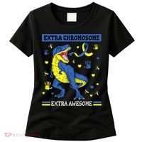 Down Syndrome Dinosaur T rex Extra Chromosome Extra Awesome Women's T-Shirt thumb 0