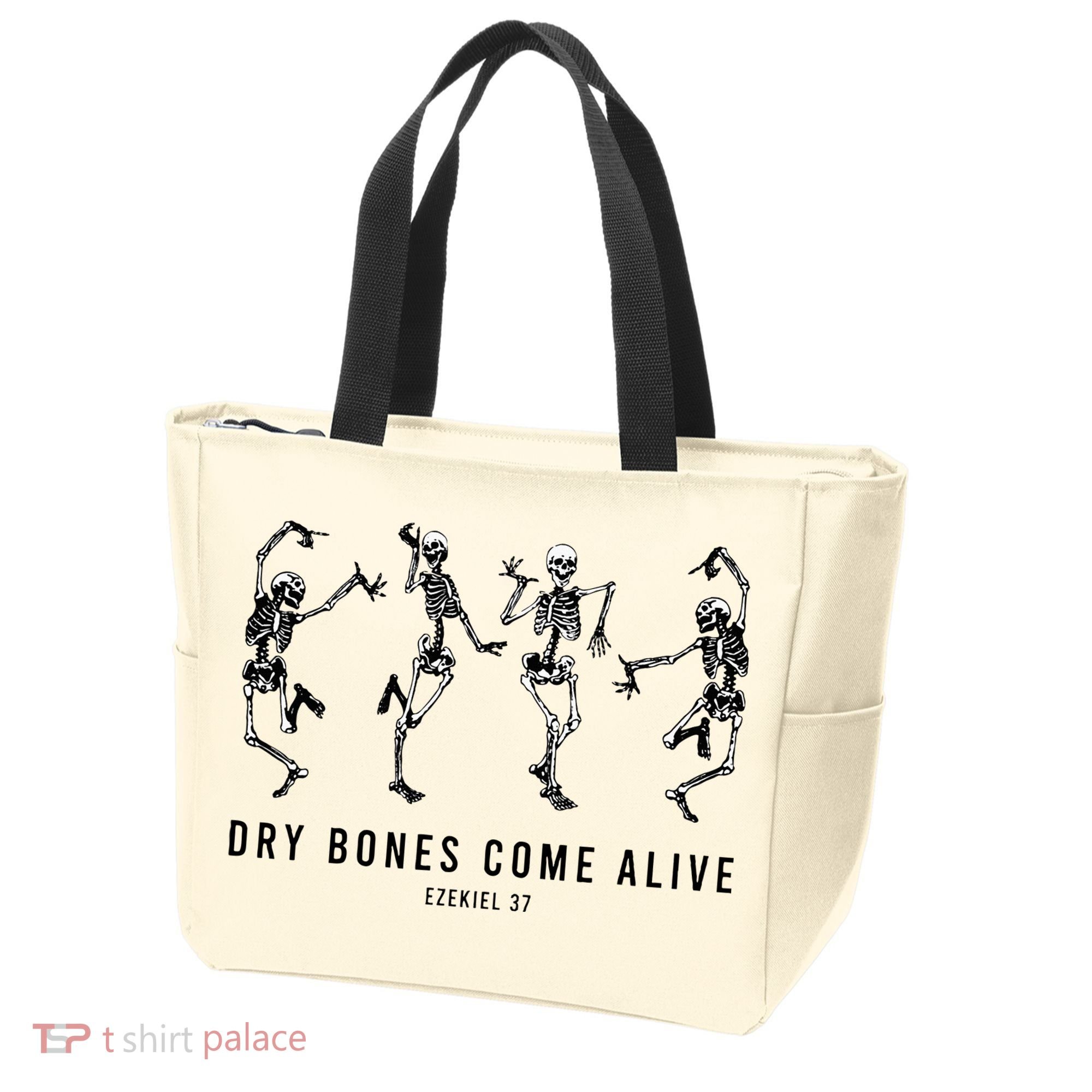 Dancing Skeleton Dry Bones Come Alive Christian Halloween Tote Bag