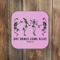 Dancing Skeleton Dry Bones Come Alive Christian Halloween Coaster thumb 0