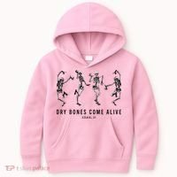 Dancing Skeleton Dry Bones Come Alive Christian Halloween Kids Hoodie thumb 0