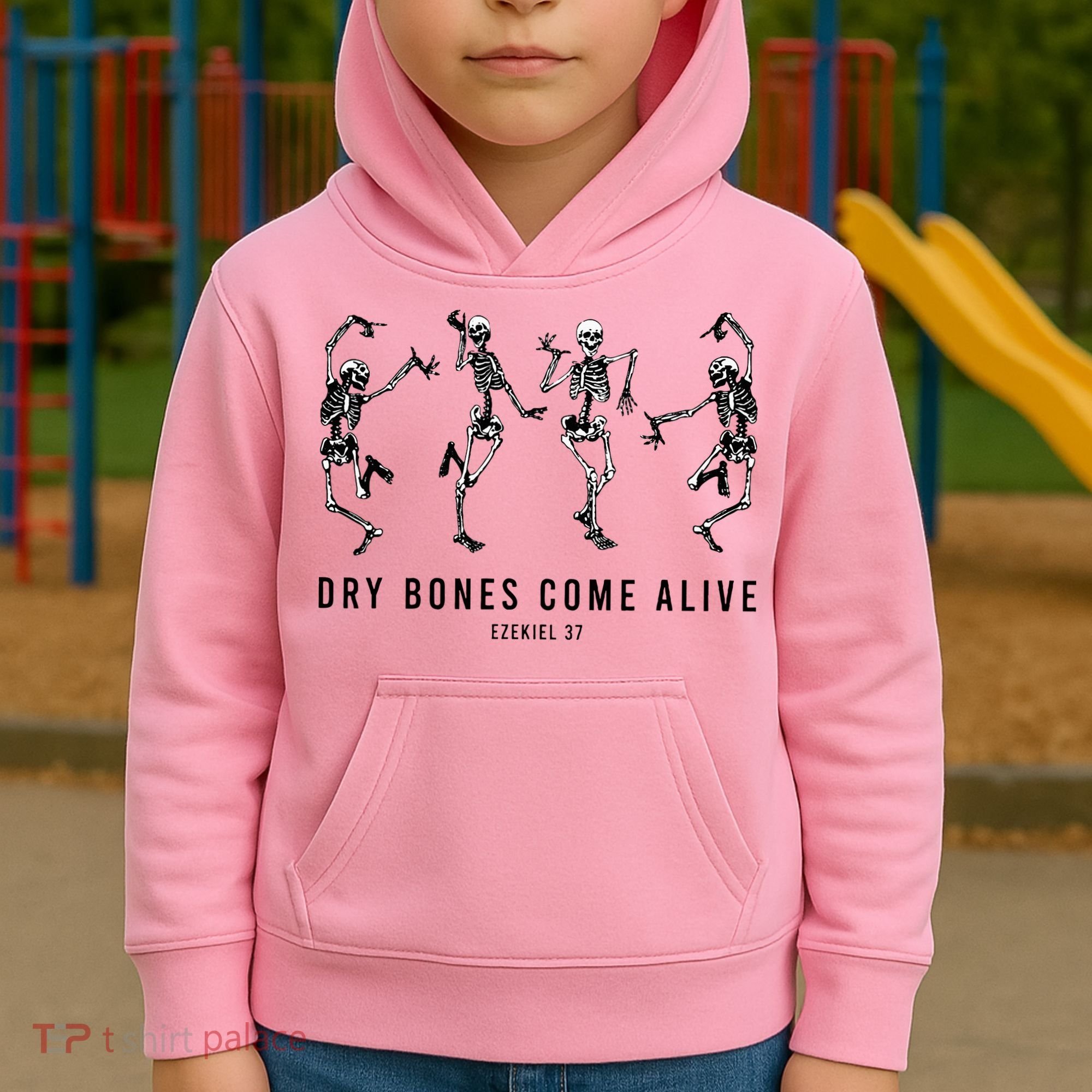 Dancing Skeleton Dry Bones Come Alive Christian Halloween Kids Hoodie