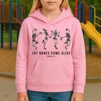 Dancing Skeleton Dry Bones Come Alive Christian Halloween Kids Hoodie thumb 3