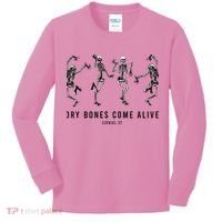 Dancing Skeleton Dry Bones Come Alive Christian Halloween Kids Long Sleeve Shirt thumb 0