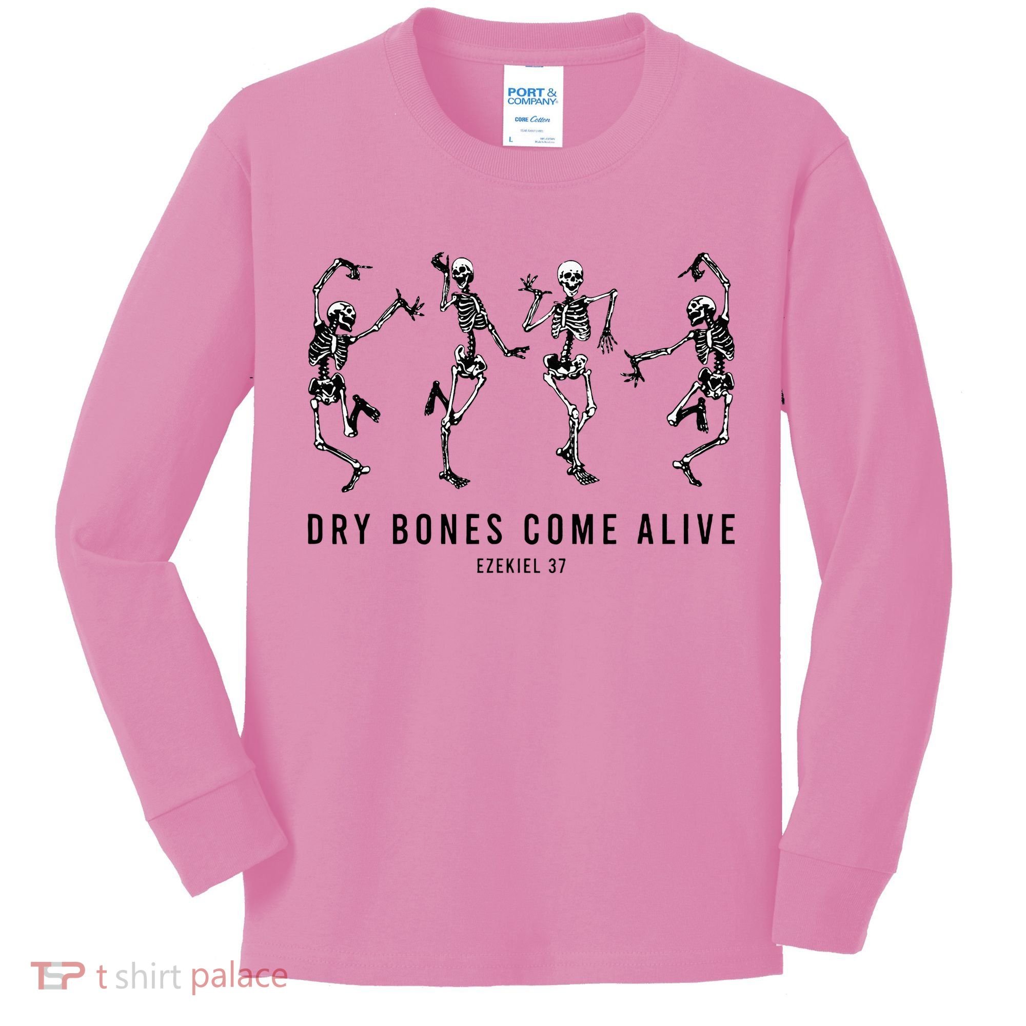 Dancing Skeleton Dry Bones Come Alive Christian Halloween Kids Long Sleeve Shirt
