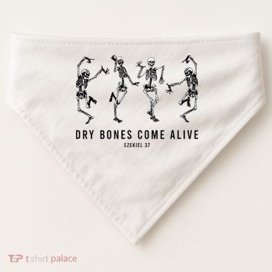 Dancing Skeleton Dry Bones Come Alive Christian Halloween USA-Made Doggie Bandana