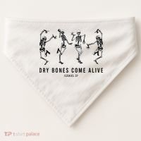 Dancing Skeleton Dry Bones Come Alive Christian Halloween USA-Made Doggie Bandana thumb 0