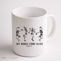 Dancing Skeleton Dry Bones Come Alive Christian Halloween Coffee Mug thumb 1