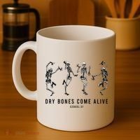 Dancing Skeleton Dry Bones Come Alive Christian Halloween Coffee Mug thumb 4