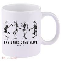 Dancing Skeleton Dry Bones Come Alive Christian Halloween 11oz C Handle Ceramic Mug thumb 0
